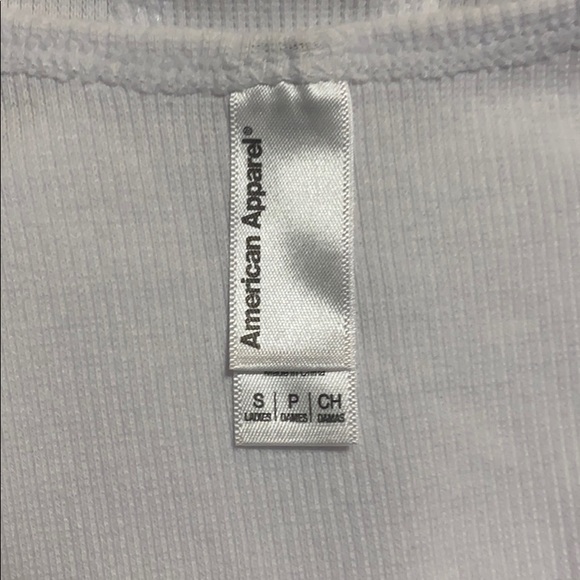 American Apparel White Asymmetrical Bodysuit S - Picture 5 of 6